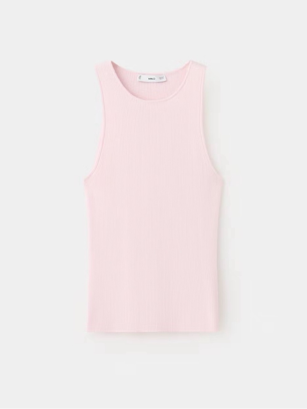 Mango Ribbed Tank Top - Pale Pink